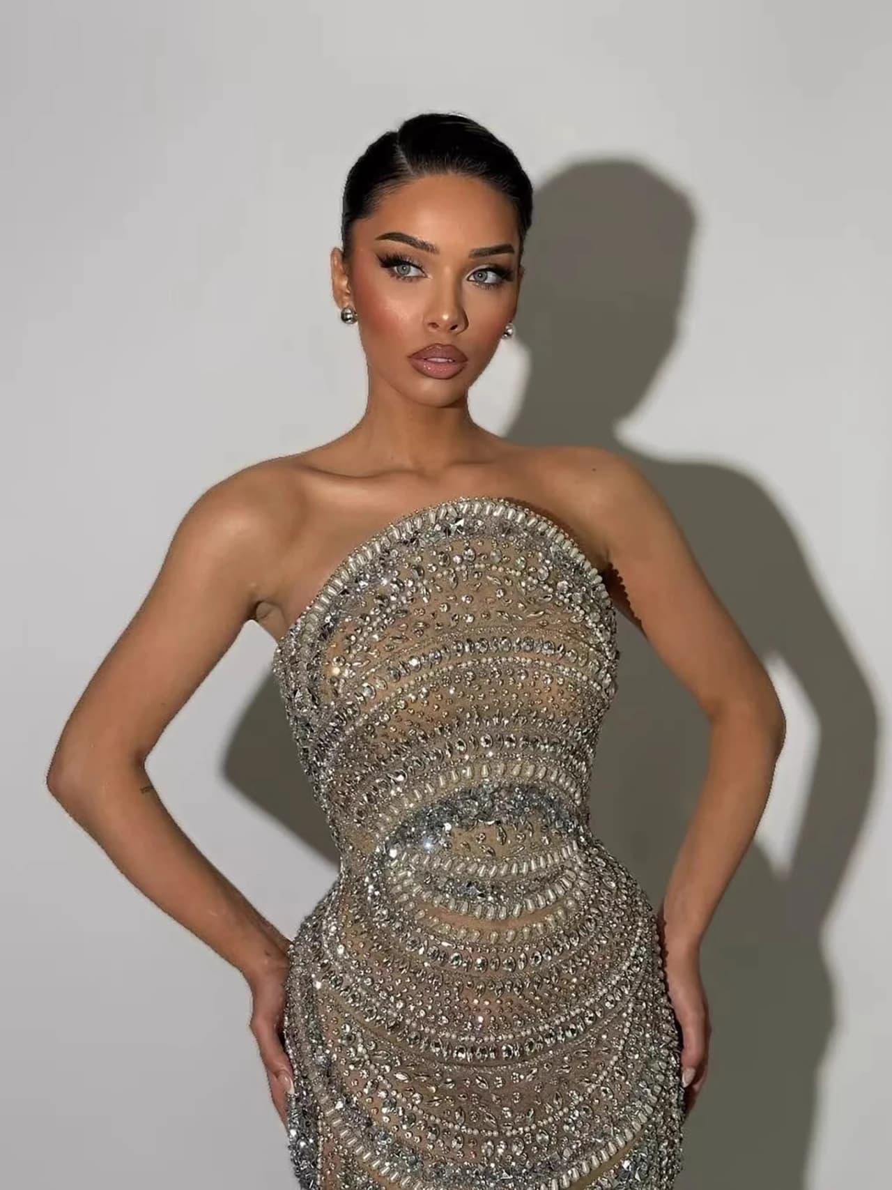 Wasisi Evening Dress ELA73344 Luxury Kosovo Beaded Gowns with Cape for Wedding Party 2026 Customized