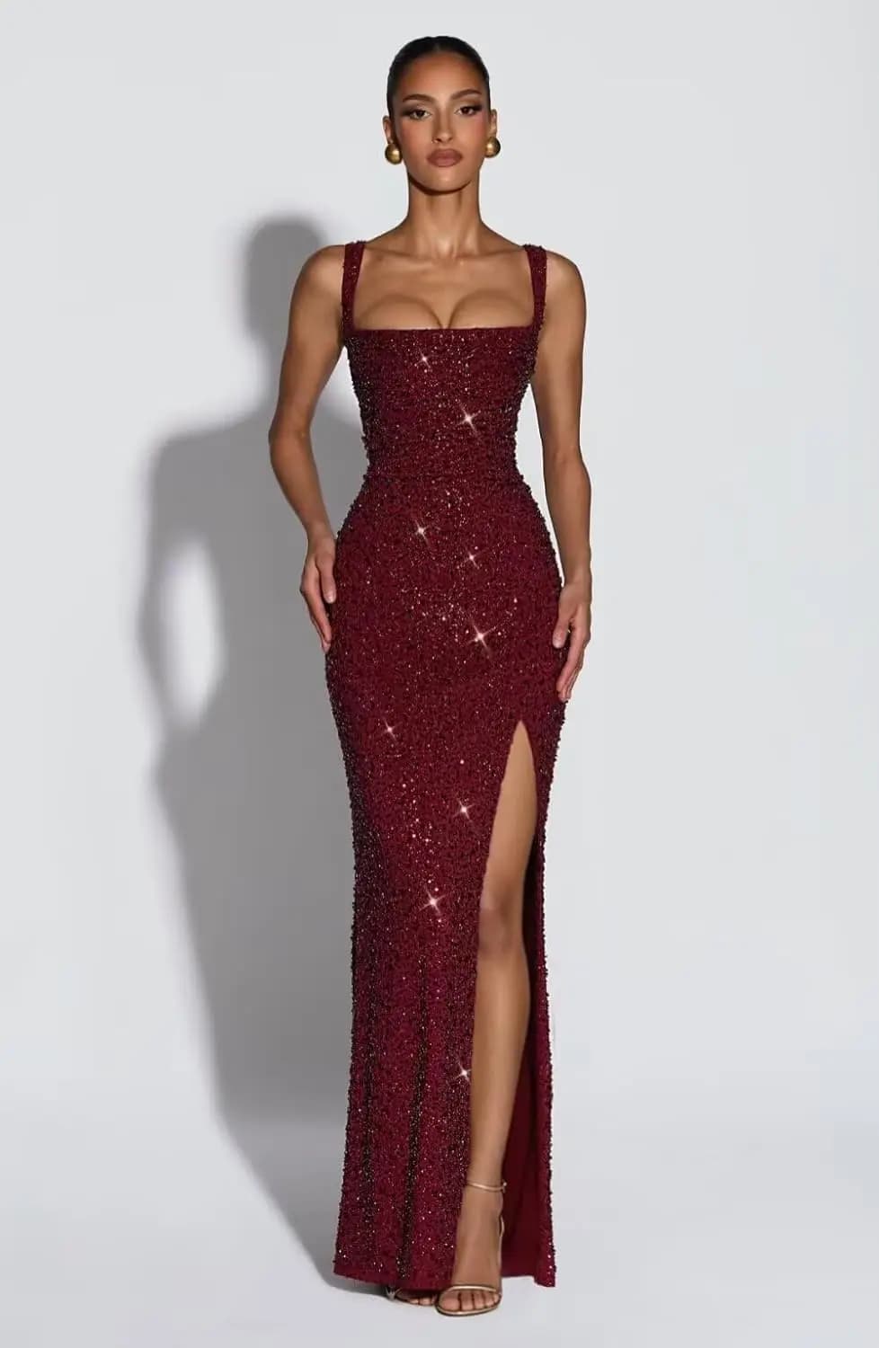 Eightale Sequin Prom Dress for Women Sparkly Mermaid Long Backless Formal Evening Party Gown with Slit