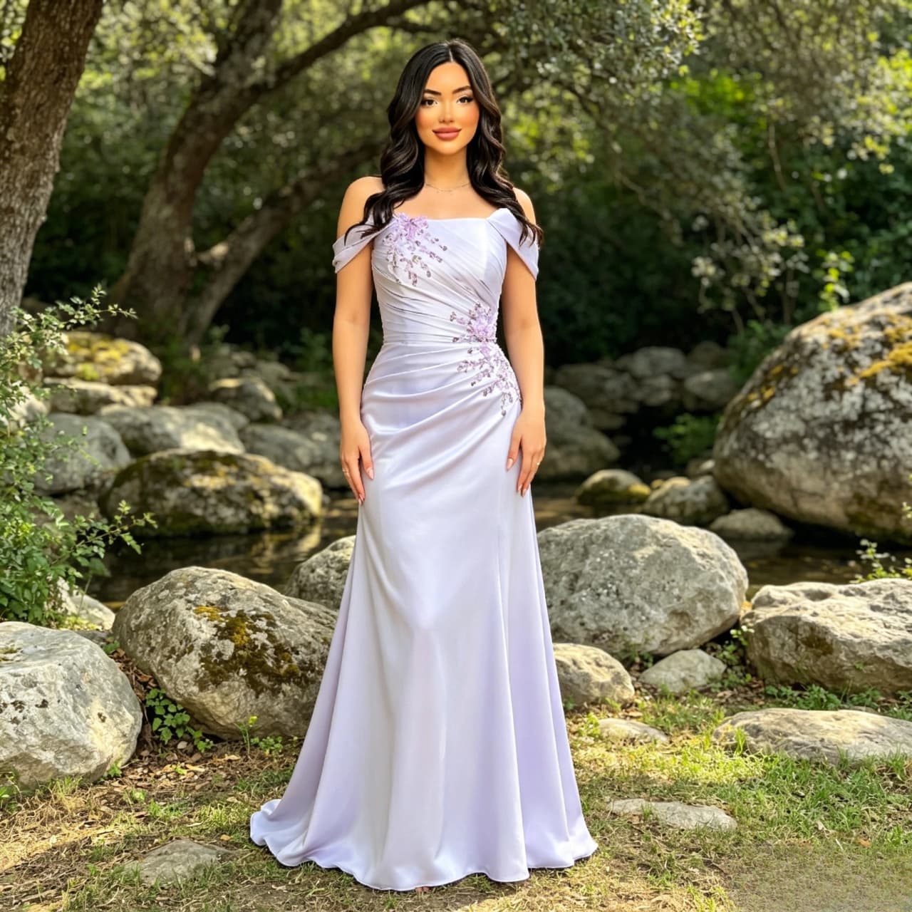Customized Elegant Evening Gown Featuring an Off-the-Shoulder Neckline, Form-fitting Mermaid Silhouette, Ruched Bodice