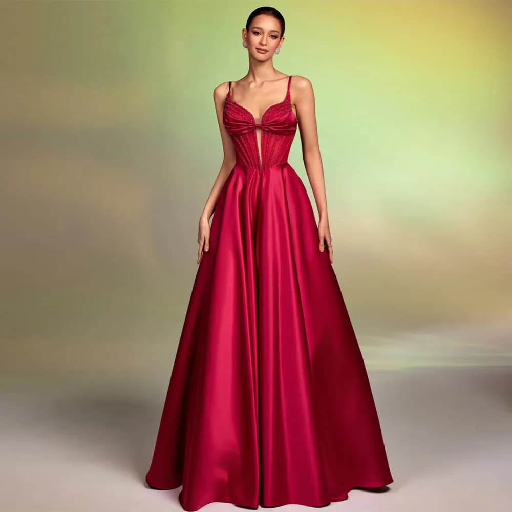 Customized Sweetheart Collar Women Evening Dresses Elegant A-Line Prom Gowns Robes De Soirée Vestidos Para Bodas Mujer Invitada