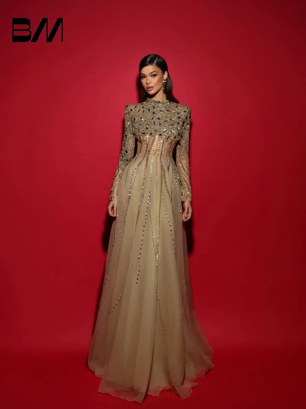 Luxurious Sexy Corset Evening Dress Shimmering Beaded Sequins Chic Crystals Customized Prom Women Sexy Special Occasions Wear