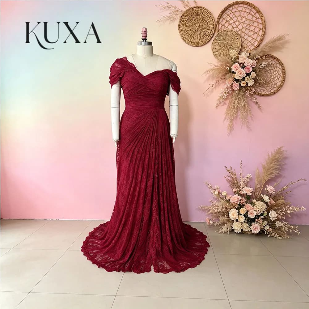 KUXA Customized Elegant Mermaid Evening Dresses Off The Shoulder Formal Occasion Dress Exquisite Floor-Length Prom Party Gowns