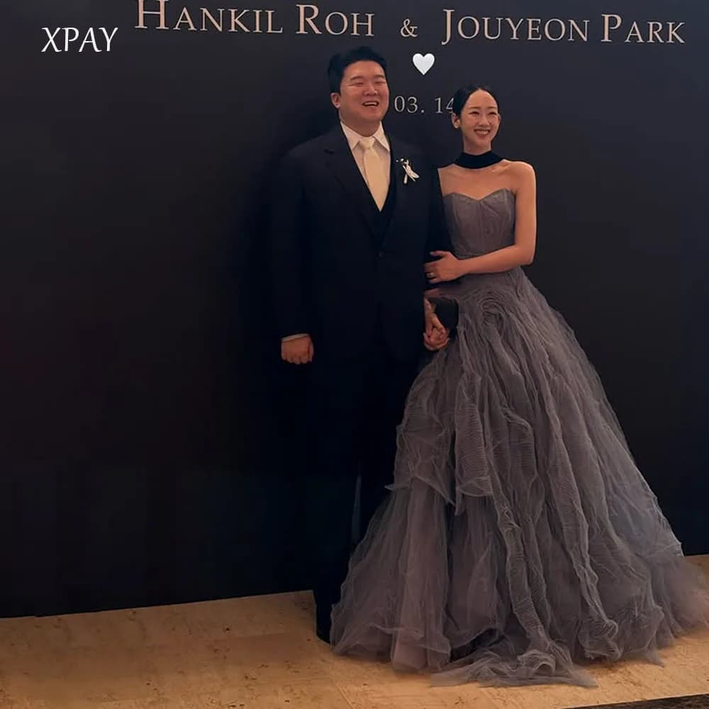 XPAY Korean Wedding Dresses With Shawl Tulle Bridal Gown Customized Photo Shoot A-Line Bride Dresses Korean Evening Dresses