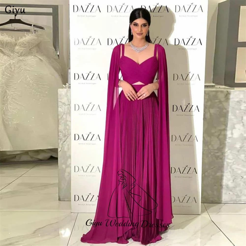 Giyu Elegant Rose Red A-line Celebrity Evening Gown Dress Spaghetti Strap Fashion  Pleat Prom Gown Customized Party Dress
