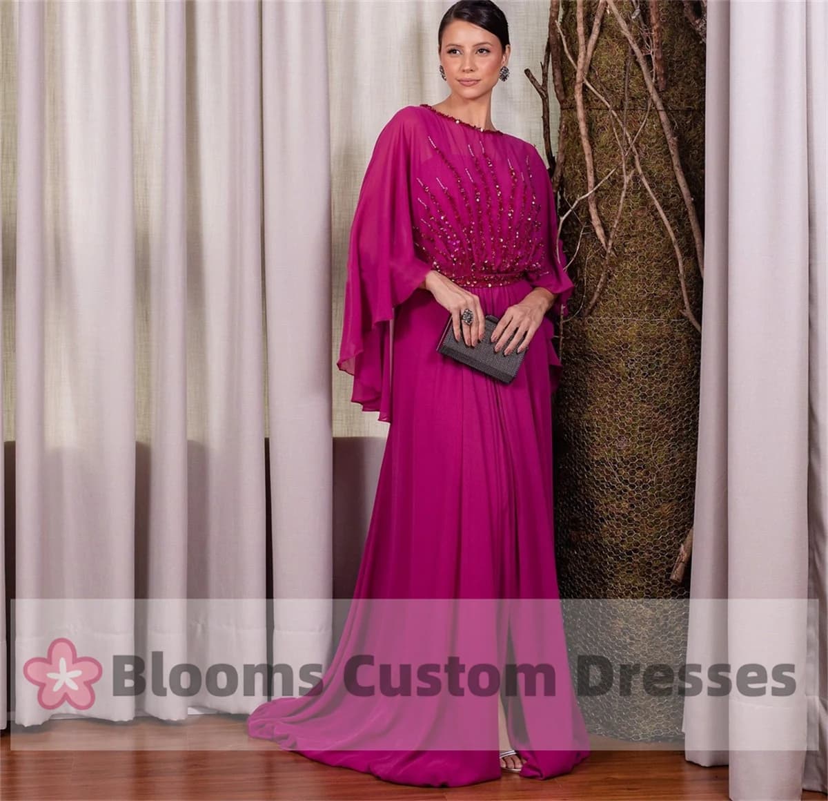 Customized Luxury Beads Sequin Evening Dresses for Weddings Guest Plus Size Elegant Mother of Bride Prom Gown vestidos de fiesta
