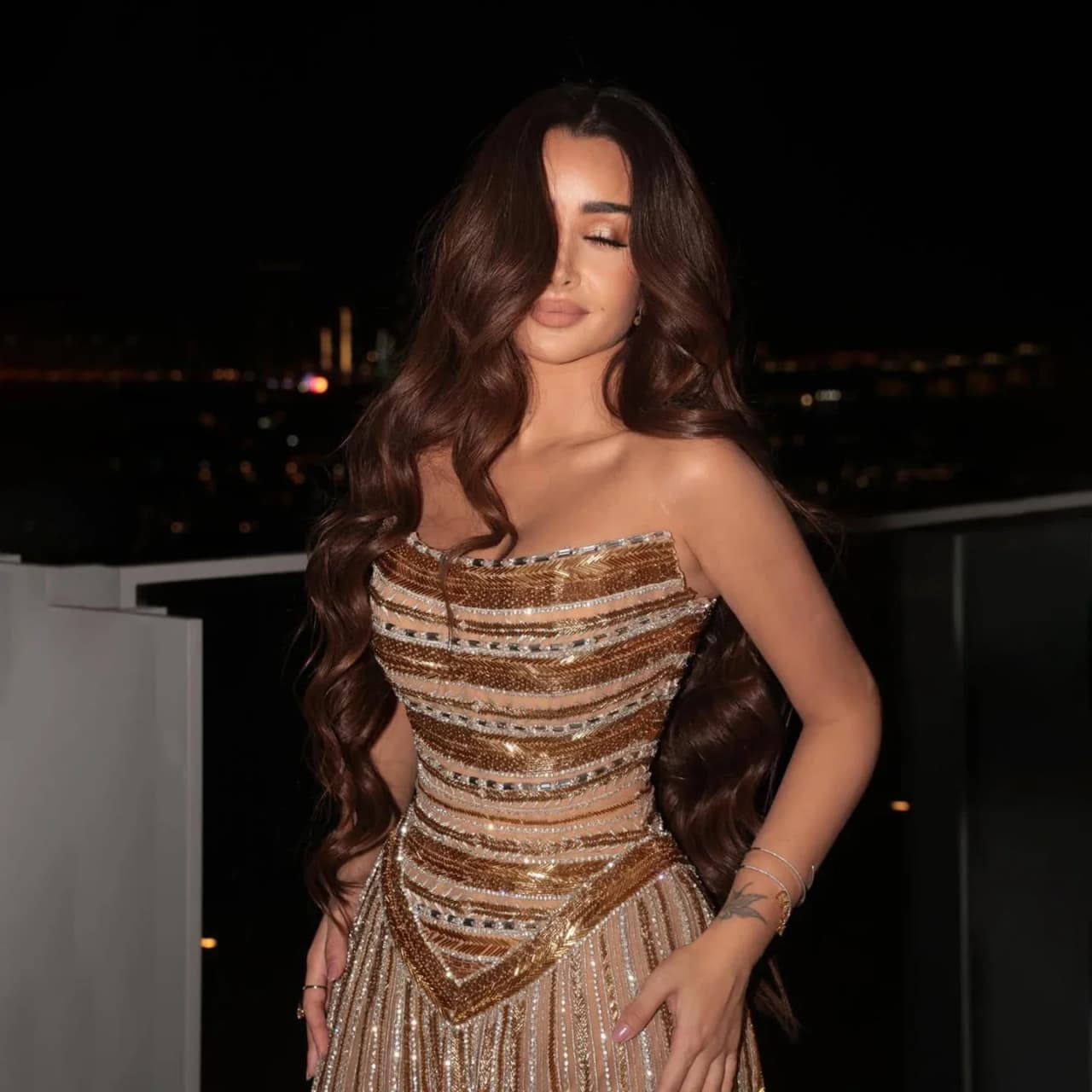 SERENE HILL Arabic Luxury Caramel Beaded Corset A Line Evening Dress Formal Wedding Party Long Gown GLA73359 Customized