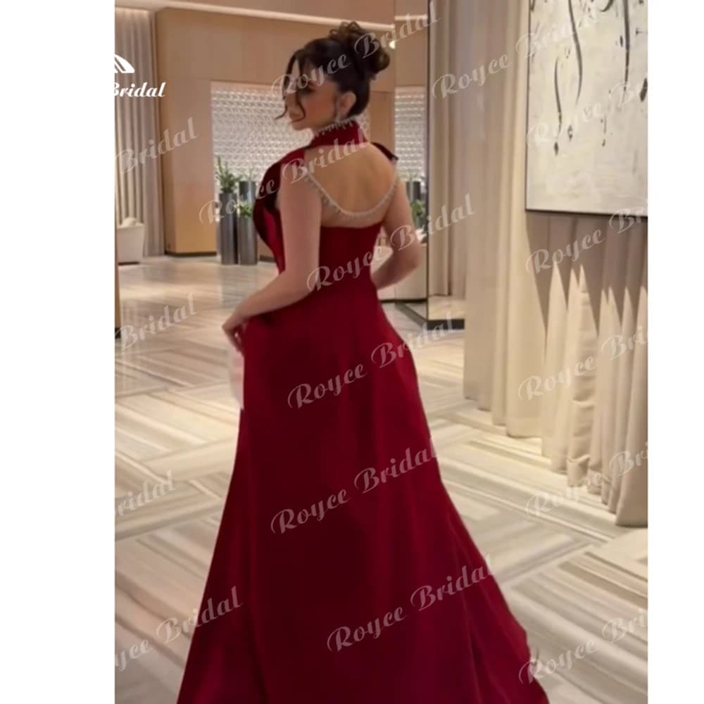 Luxury High Neck A Line  Evening dresses 2026 women's formal evening gowns women's wedding party attire فساتين سهرة Customized