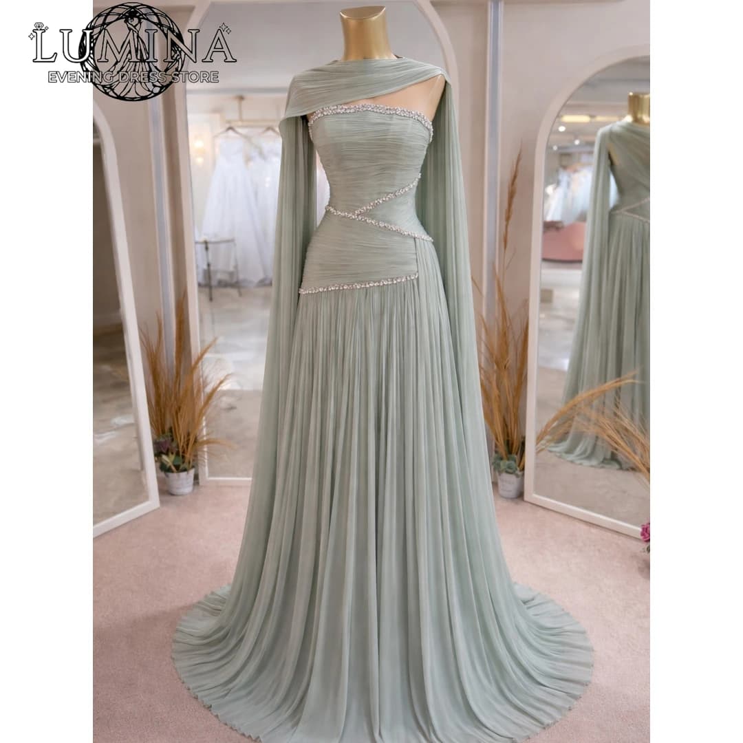Lumina Line A Elegant Evening Dresses for Woman Party Wedding Custom Made Luxurious Engagement Dress Korean Popular Dress Ribbon