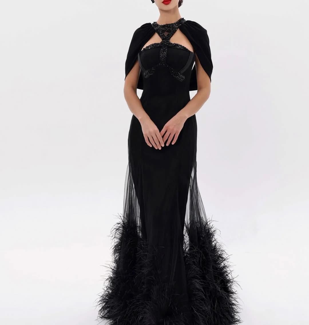 Evening Luxury Woman Party Dresses Dubai Black Halter Special Occasion Prom Gowns Floor-Length Customized فساتين سهرة