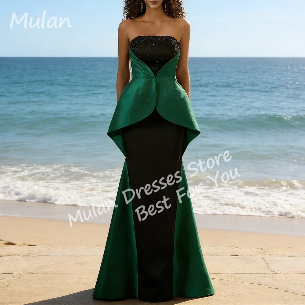 Customized Elegant Long Beads Evening Dresses for Women Satin Floor-length Mermaid Party Prom Special Events Gala Gowns 2026