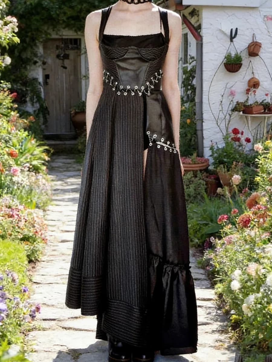 Modern Square Collar Sleeveless Punk Asymmetrical Formal Evening Dresses Birthday Party Prom Gowns Customized