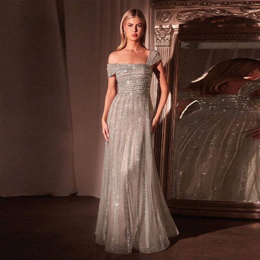 Customized Shining Glitter Evening Dresses Sexy Princess Prom Party Gowns Sweetheart Backless Ball  For Women robes de soirée