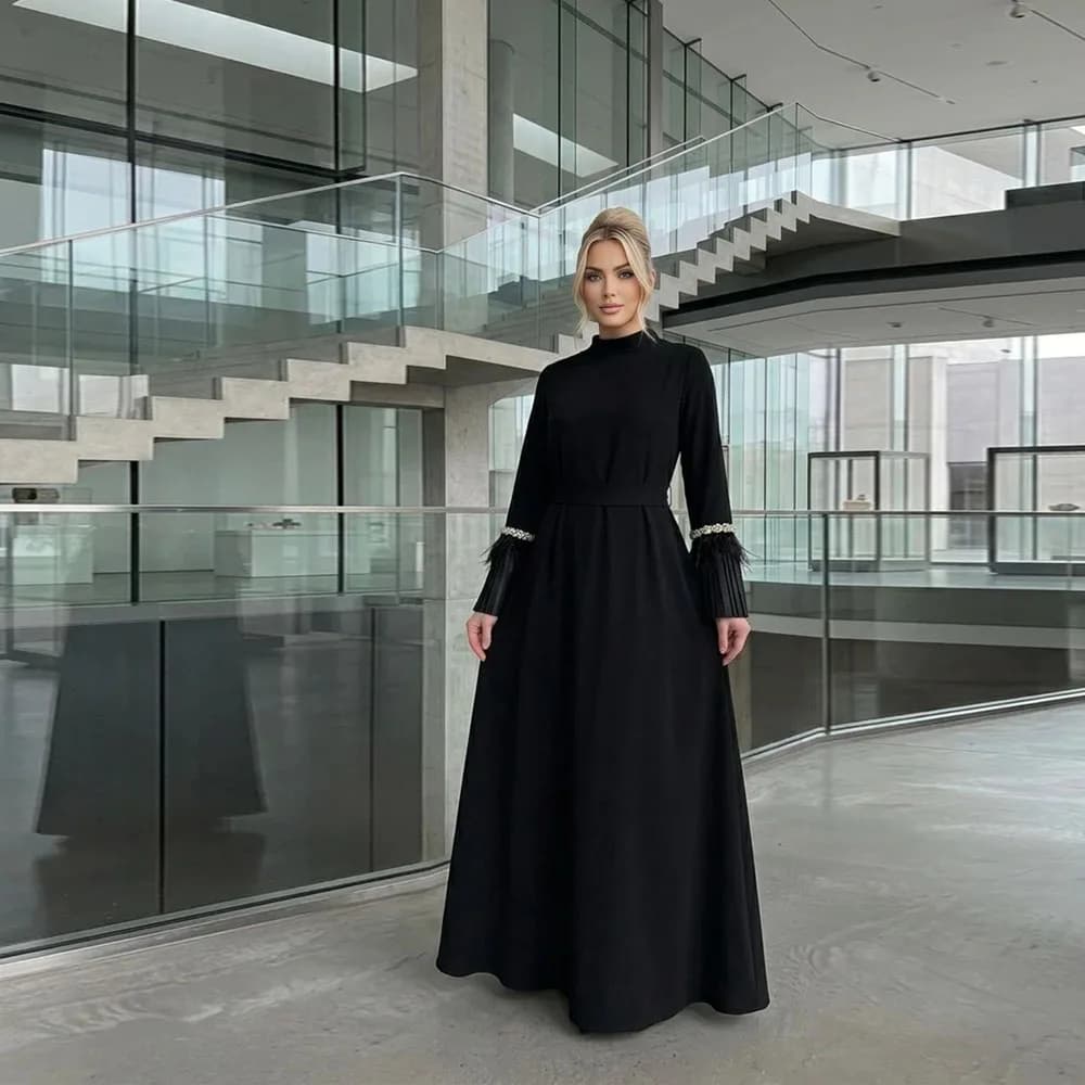 Customized Vintage Women Evening Dresses Elegant Long Sleeves Prom Gowns Robes De Soirée Vestidos Para Bodas Mujer Invitada