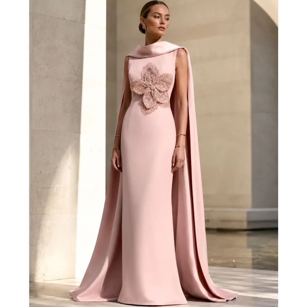 Customized Exquisite Evening Dresses with 3D Flower Crystal Luxury Party Dress Beaded Long Prom Gowns for Women 2026 Bespoke