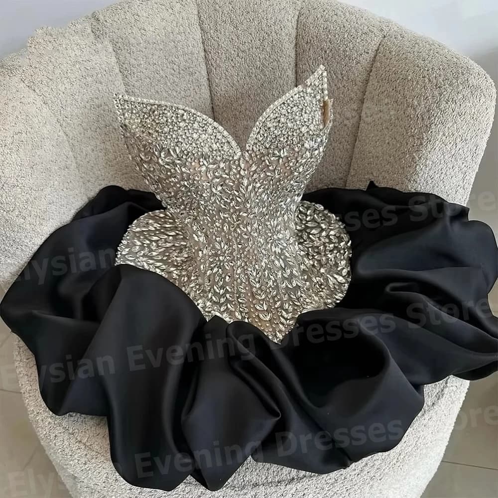 Sexy Mini Women's A Line Evening Dresses Customized Sleeveless Beaded Graduation Robe De Soirée Prom Gowns Vestidos Para Mujer