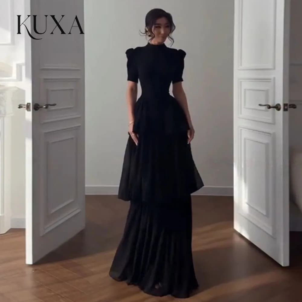 KUXA Customized Mermaid Elegant Chiffon Tulle Pleat Evening Dresses Ankle Length Prom Gowns For Woman New 2026 robes de soirée