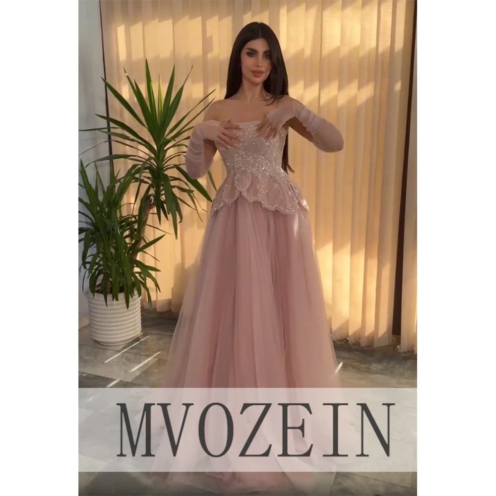 Luxury Evening Dresses 2026 Tulle A-Line Strapless Elegant Women's Dress Crystal Long Party Dresses Formal Gowns