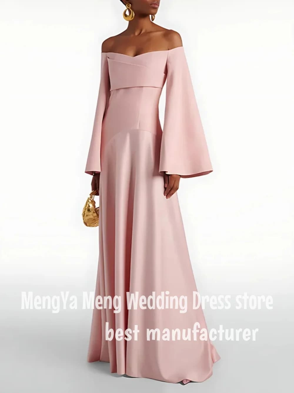 ZHUISHU Classic Birthday Party Dress Satin&Jersey A-line Formal Evening Dress Off-the-shoulder Ruched Celebrity Dress Customized