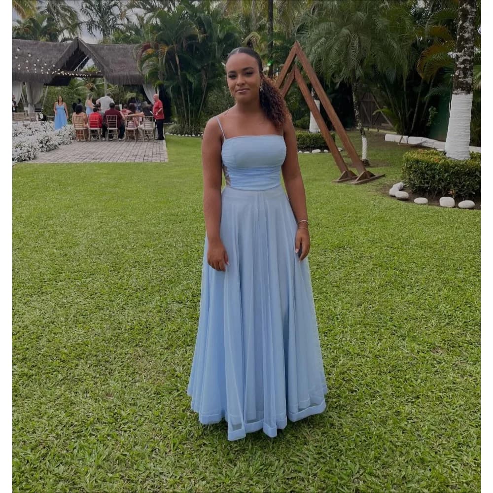 Customized Chiffon Evening Dresses Spaghetti Straps Luxury Party Dress A Line Dressy Maxi Prom Gowns for Women 2026 Bespoke