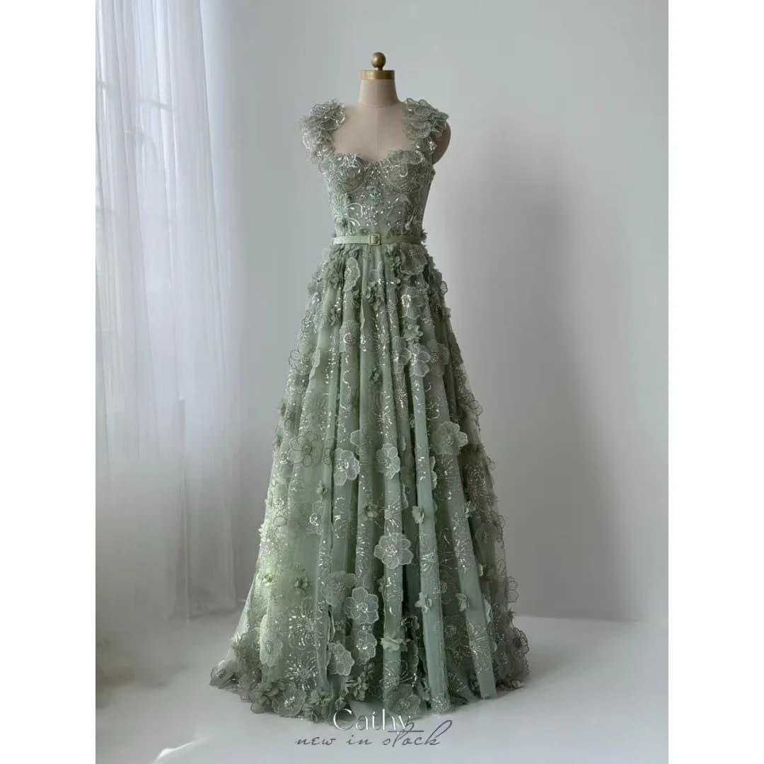 Cathy Customized Fitted corset bodice with waist sash Prom Dress Voluminous A-line tulle skirt vestidos de noche Formal 2026
