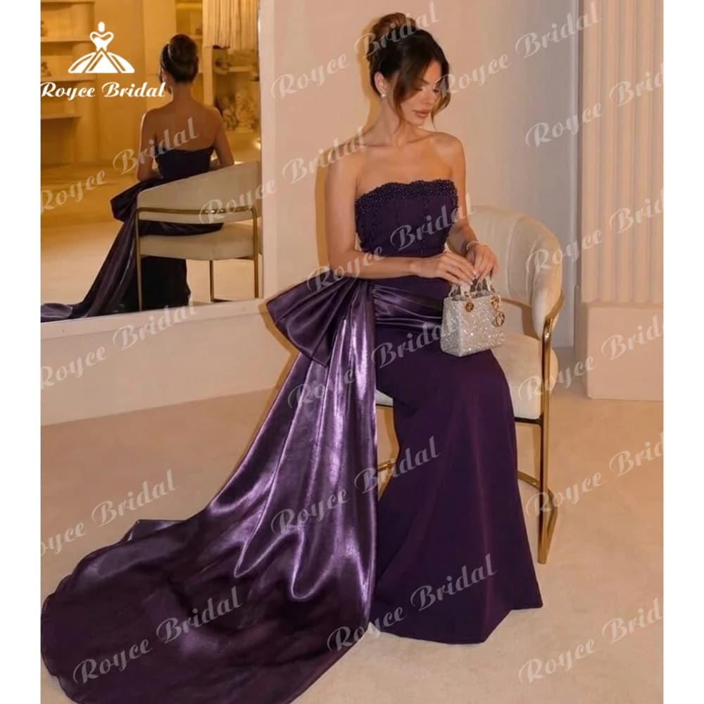 Aesthetic Strapless Sheath Evening dresses 2026 Ruffles Beaded فستان سهرة نسائي luxury women's formal evening gowns Customized
