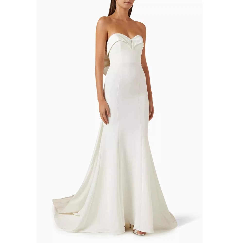 DRESS FORU Classic Evening Dresses Jersey for Floor-Length Sweetheart Prom Dress Bow Mermaid Vestidos De Fiesta Customized