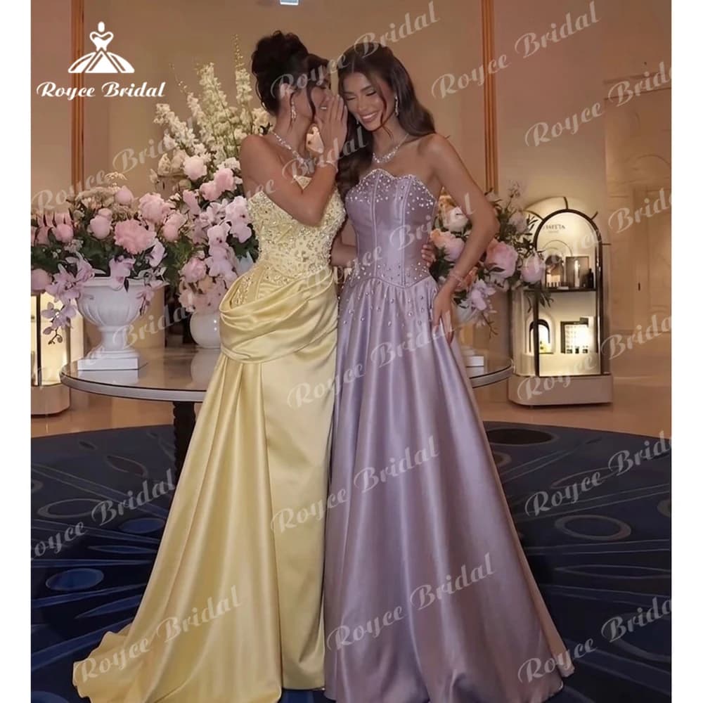 Vibrant Strapless A Line Evening dresses 2026 Rhinestone Beaded فستان سهرة نسائي luxury women's formal evening gowns Customized