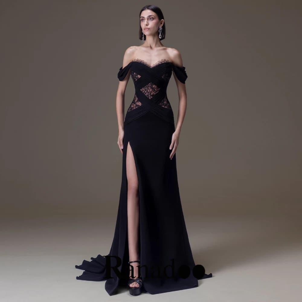 Ranadoo Customized Fashionable Sweetheart Lace Appliques Mermaid with Slit Off The Shoulder Evening Dress Robes De Soiree 2026