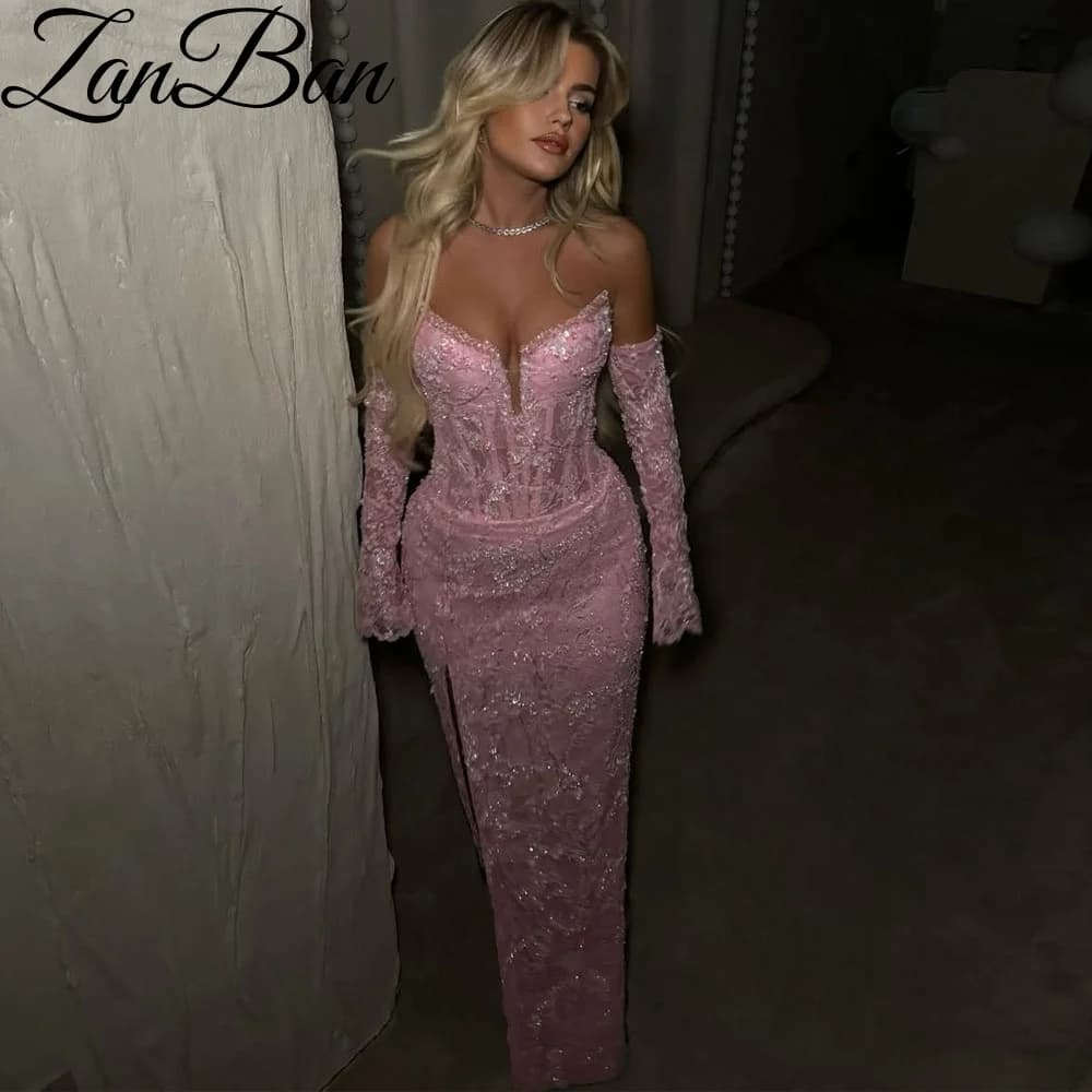 ZanBan Customized New Applique Sequined Sweetheart Collar Full Sleeve Mermaid Bespoke Occasion Evening Elegant Party Prom Gown