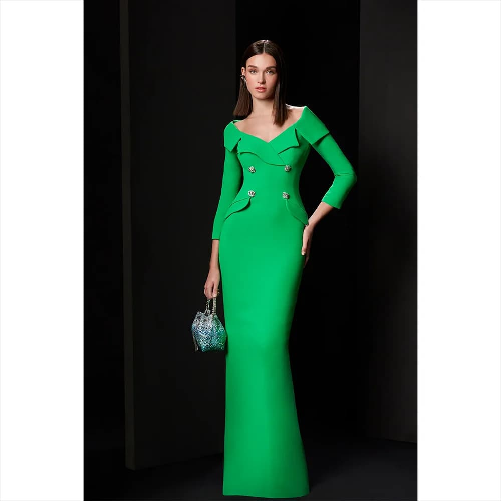 Customized Vintage Mermaid Evening Dresses Off Shoulder Bridal Wedding Party Prom Gowns for Mother of The Bride Dresses