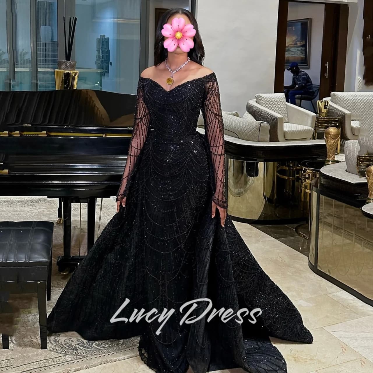 Lucy Customized Luxurious Evening Dresses 2025 Woman Party Dress Special Occasion Dress Glitter Fabric Prom Dresses فساتين سهرة