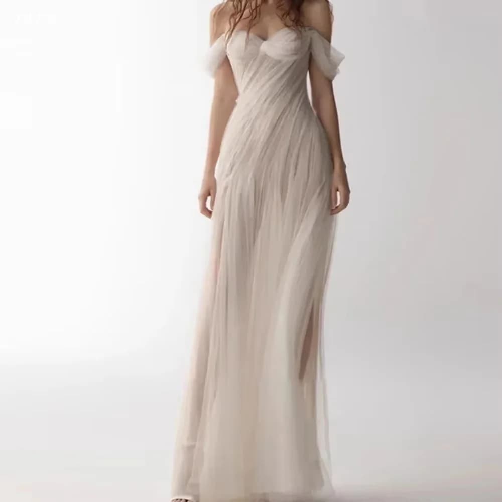 TAFN Elegant Strapless Sweetheart Formal Evening Gown Dress Pleat Straight  Floor-Length Birthday Party Prom Gowns Customzied