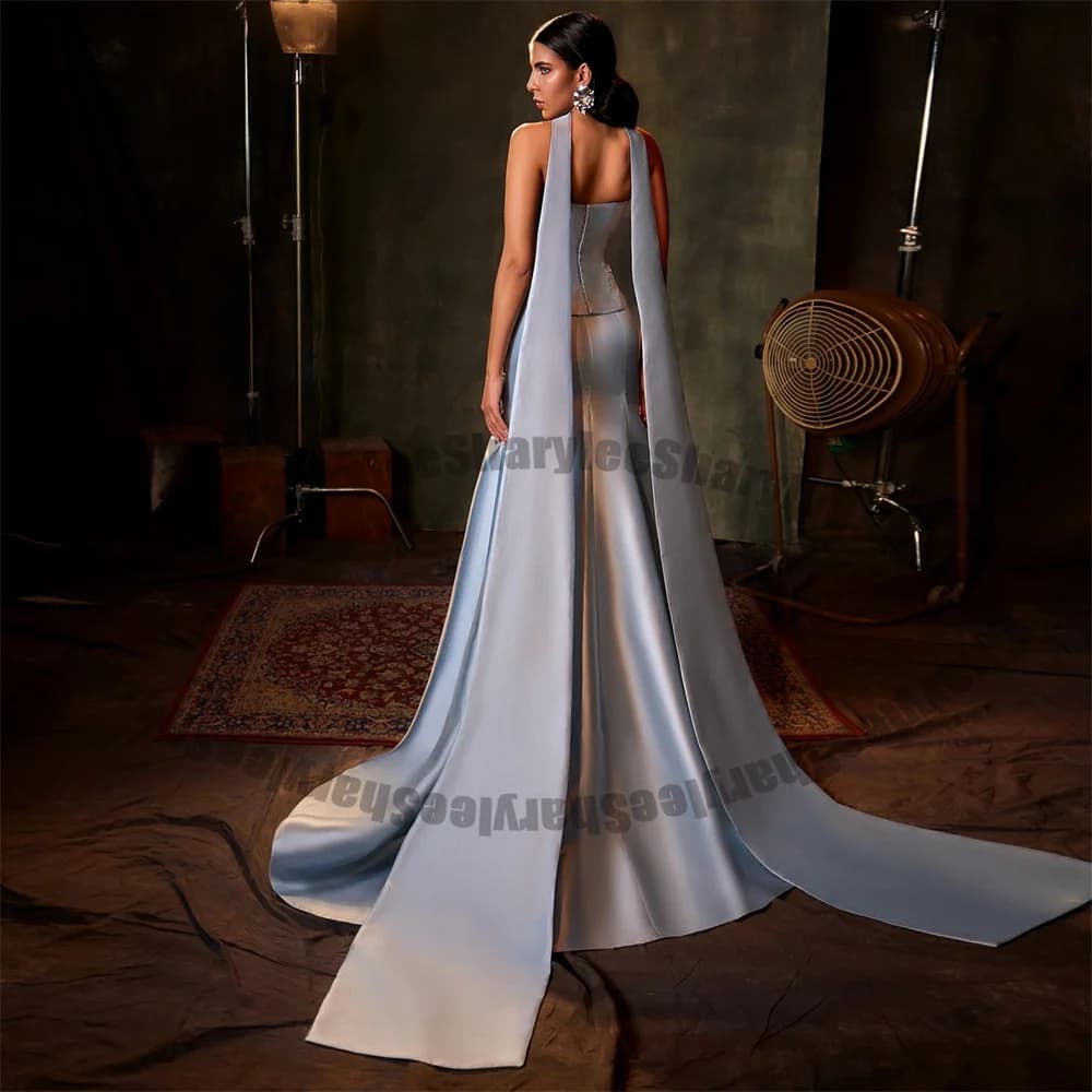 Fashionable Appliques Evening Dresses Long Saudi Arabric Dubai Couture Engagement Party Gown Vestidos De Noche Plus Customized