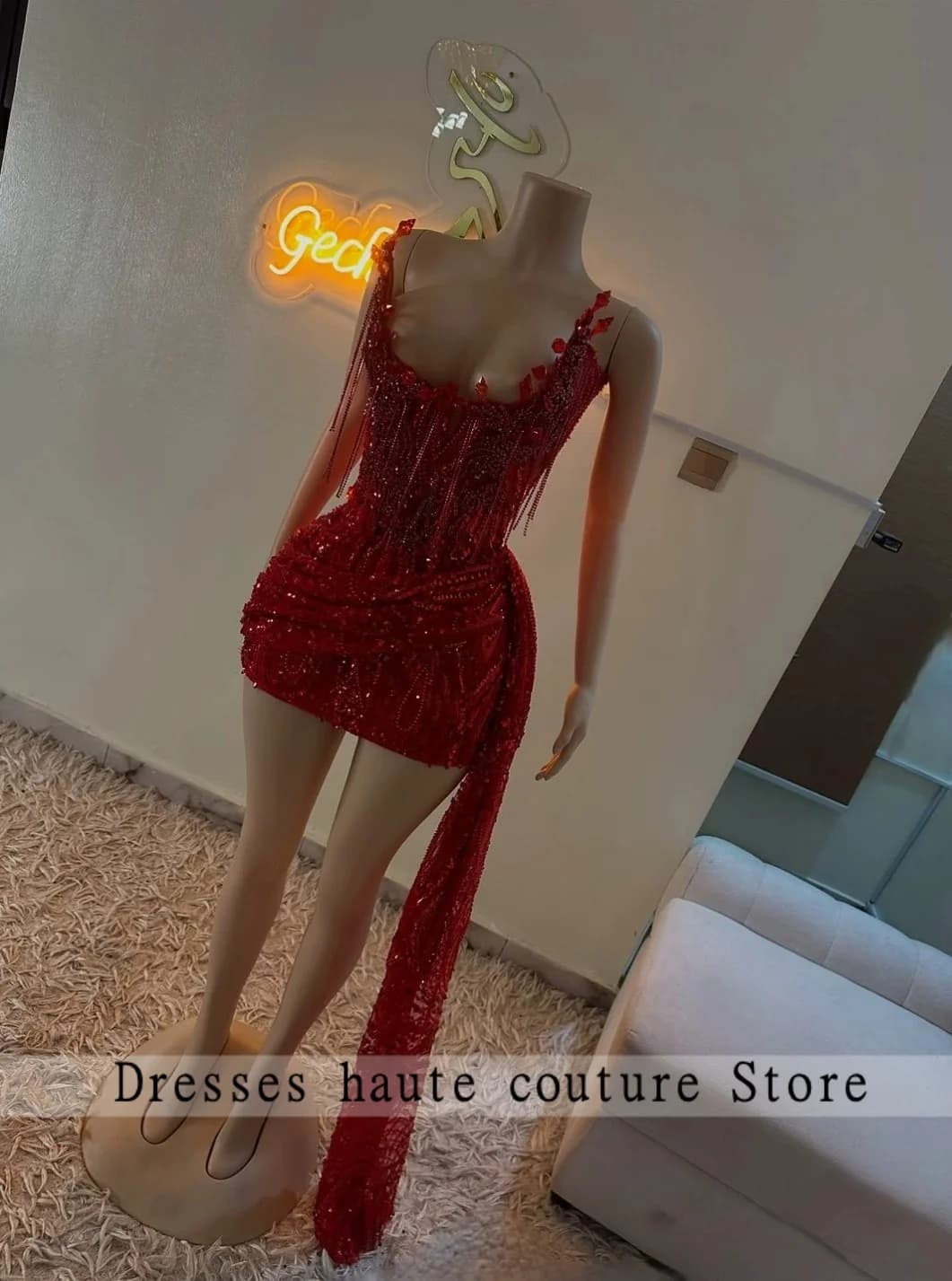 Multicolor Crystal Beading Homecoming Prom Dress Mermaid Mini Cocktail Gown Birthday Dress Luxury 2026 Blackgirl Customized