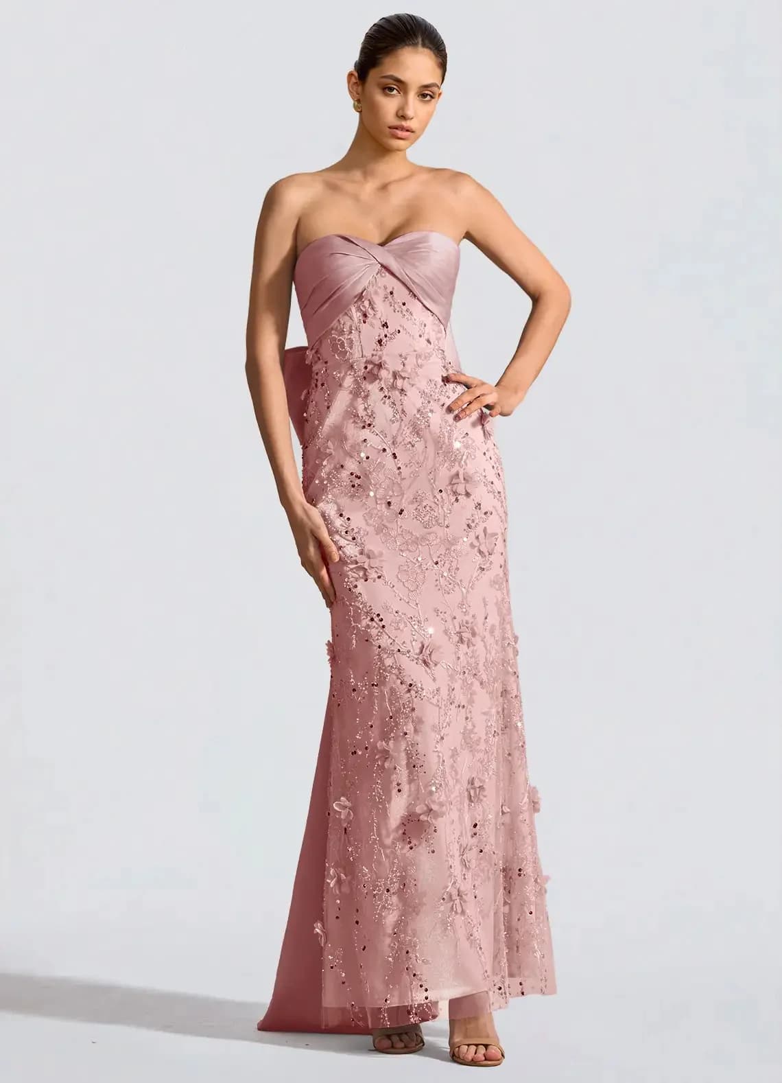 Flowers Mermaid Evening Dress Sleeveless Fishtail Cut Prom Womens Dresses for Special Occasions Robes De Cocktail Customized