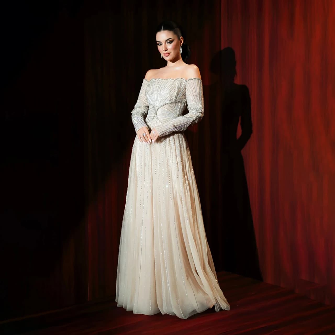 Serene Hill Evening Dress LA73333 Luxury Beige Arabic Dubai Famous Designer A-Line 2026 For Wedding Party Customized
