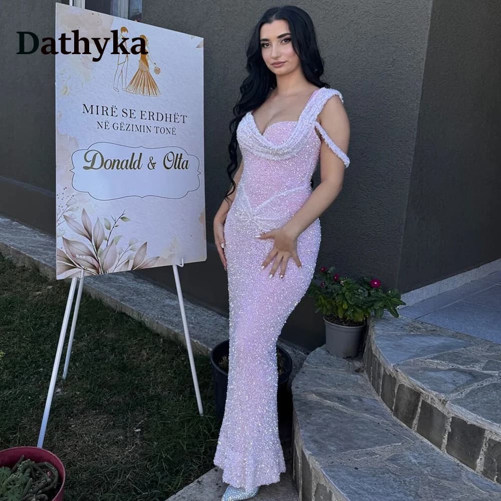 Dathyka Fancy Sweetheart Evening Dresses for Women Mermaid Wedding Guest Dresses Vestido de formatura Plus Party Customized