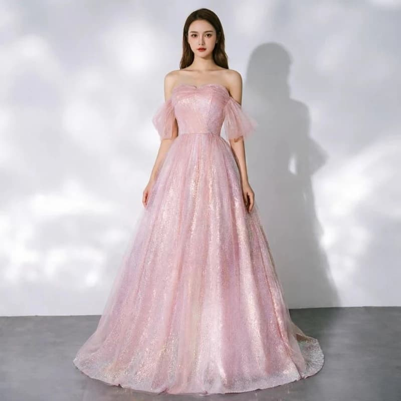 Fashionable and Sexy Slimming Colored Gauze Evening Dress 2026 New Host Solo Singing Performance Costume Custom Elegant Dress