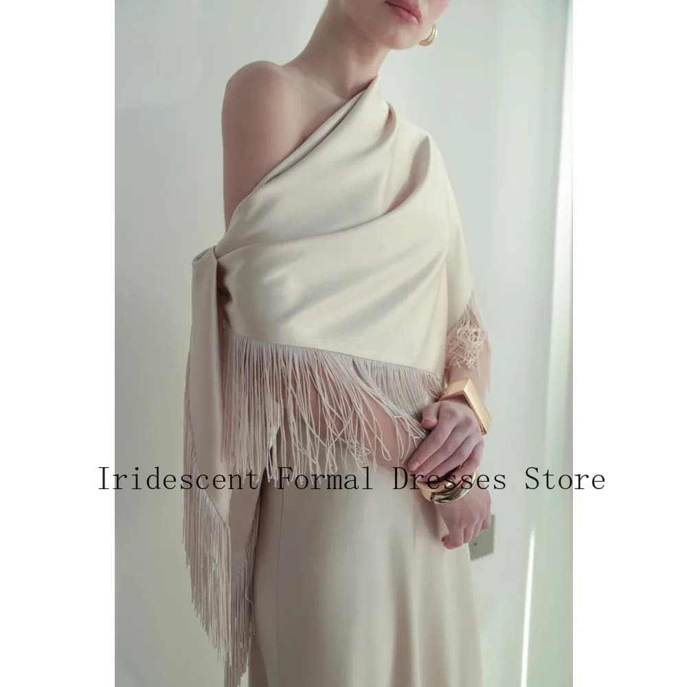 Customized Tassel Evening Dresses One Shoulder Cocktail Luxury Party Dress Pleated Ruched Long Prom Gowns for Women 2026 Bespoke