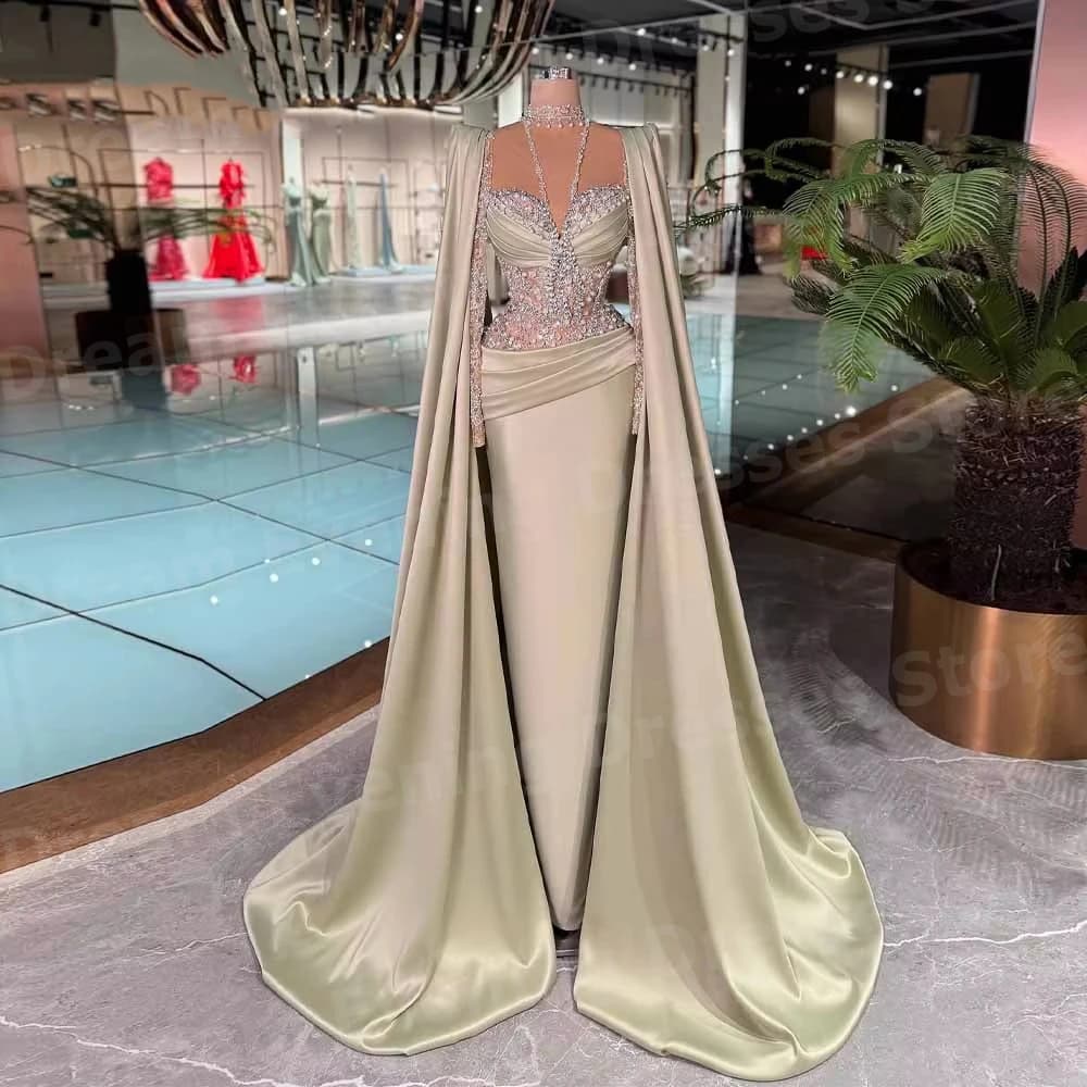 2026 Exquisite Mermaid Women's Evening Dresses Customized Sweetheart Long Sleeve Prom Gowns Beaded Vestidos Para Mujer Elegantes