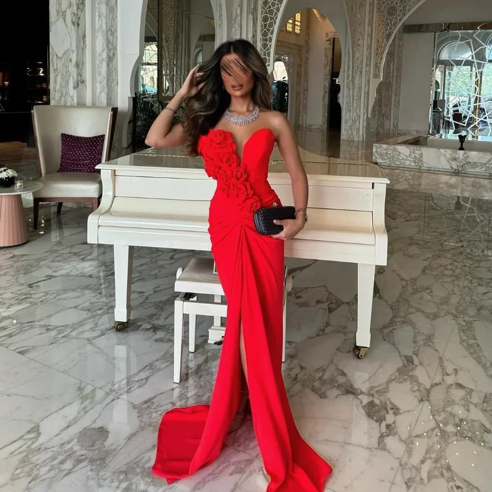 Jersey Pleat Mermaid V-neck Long Dresses Cocktail Dresses Classic Exquisite Modern Style Pastrol Unisex Chines Customized